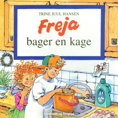 Freja bager en kage – omslag til lydbogen af Trine Juul Hansen