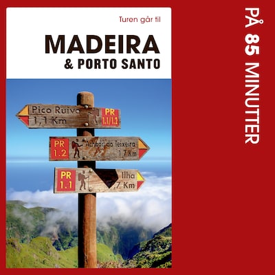 Turen går til Madeira & Porto Santo på 85 minutter – omslag til lydbogen af Niels Damkjær