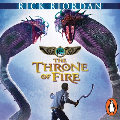 The Throne of Fire (The Kane Chronicles Book 2) – omslag til lydbogen af Rick Riordan