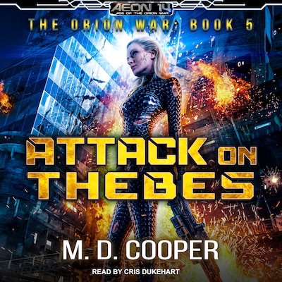 Attack on Thebes – omslag til lydbogen af M. D. Cooper