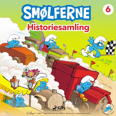 Smølferne - Historiesamling 6 – omslag til lydbogen af Peyo