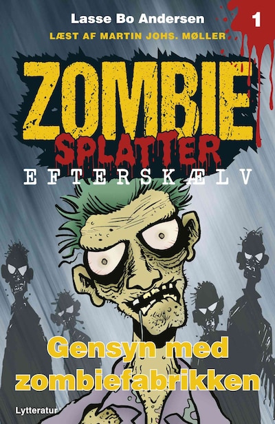 Gensyn med zombiefabrikken – omslag til lydbogen af Lasse Bo Andersen
