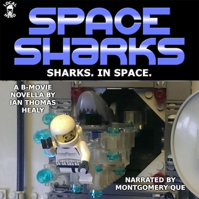 Space Sharks – omslag til lydbogen af Ian Thomas Healy