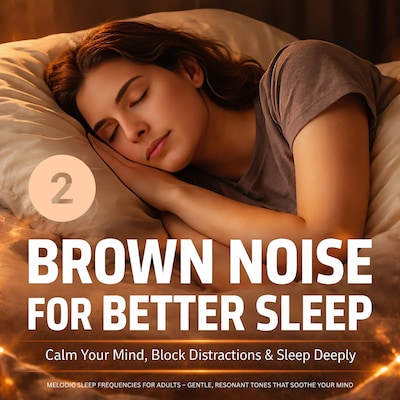 BROWN NOISE FOR BETTER SLEEP - Vol. II – omslag til lydbogen af The Brown Noise Studios