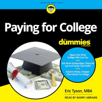 Paying For College For Dummies – omslag til lydbogen af Eric Tyson, MBA
