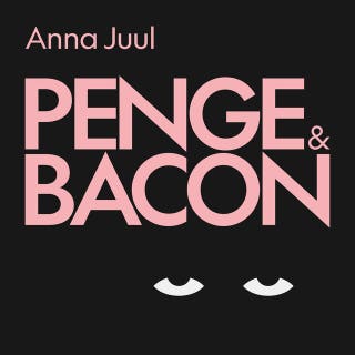 Penge og Bacon – omslag til lydbogen af Anna Juul