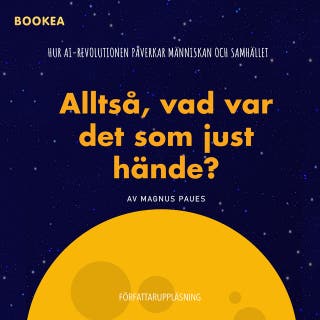 Alltså, vad var det som just hände? – omslag till ljudboken av Magnus Paues