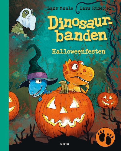 Dinosaurbanden - Halloweenfesten – omslag til lydbogen af Lars Mæhle