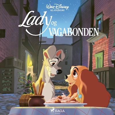 Walt Disneys klassikere - Lady og Vagabonden – omslag til lydbogen af Disney