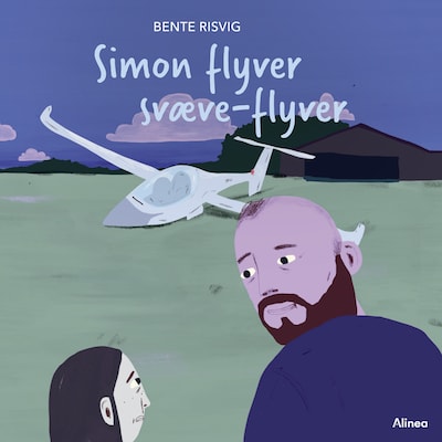 Simon flyver svæveflyver – omslag til lydbogen af Bente Risvig