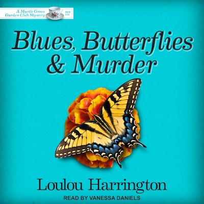 Blues, Butterflies & Murder – omslag til lydbogen af Loulou Harrington