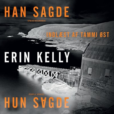 Han sagde/hun sagde – omslag til lydbogen af Erin Kelly