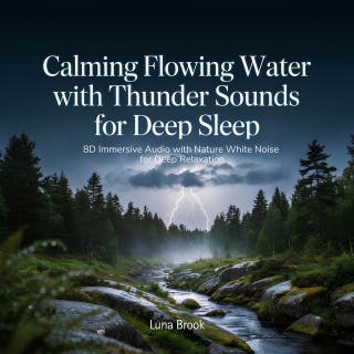 Calming Flowing Water with Thunder Sounds for Deep Sleep: 8D Immersive Audio with Nature White Noise for Deep Relaxation – omslag till ljudboken av Luna Brook