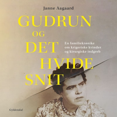 Gudrun og det hvide snit – omslag til lydbogen af Janne Aagaard