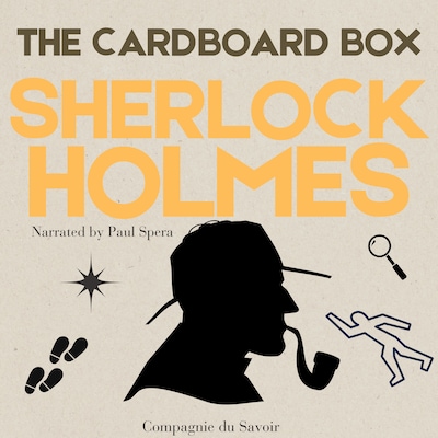 The Cardboard Box – omslag til lydbogen af Arthur Conan Doyle