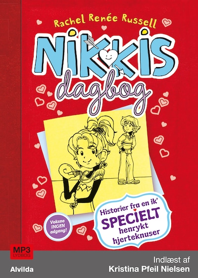 Nikkis dagbog 6: Historier fra en ik' specielt henrykt hjerteknuser – omslag til lydbogen af Rachel Renée Russell