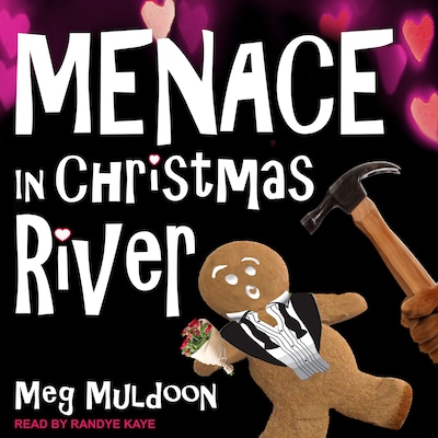 Menace in Christmas River – omslag til lydbogen af Meg Muldoon