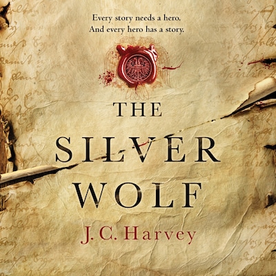 The Silver Wolf – omslag til lydbogen af J. C. Harvey