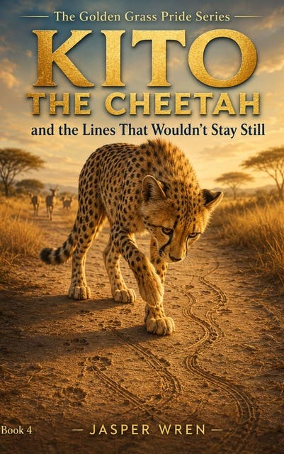 KITO THE CHEETAH: AND THE LINES THAT WOULDN’T STAY STILL – omslag til lydbogen af Jasper Wren