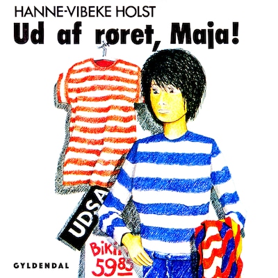 Ud af røret, Maja! – omslag til lydbogen af Hanne-Vibeke Holst