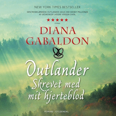 Skrevet med mit hjerteblod – omslag til lydbogen af Diana Gabaldon