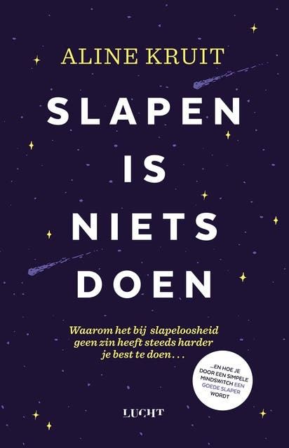 Slapen is niets doen – omslag van het luisterboek van Aline Kruit
