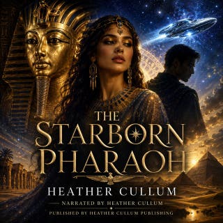 The Starborn Pharaoh: A sci-fi romantic suspense adventure about an ancient Pharaoh, a resurrected evil, and a starborn hunter crossing time to stop him. – omslag till ljudboken av Heather Cullum