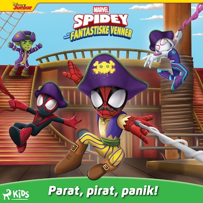 Spidey og hans fantastiske venner: Parat, pirat, panik! – omslag til lydbogen af Marvel