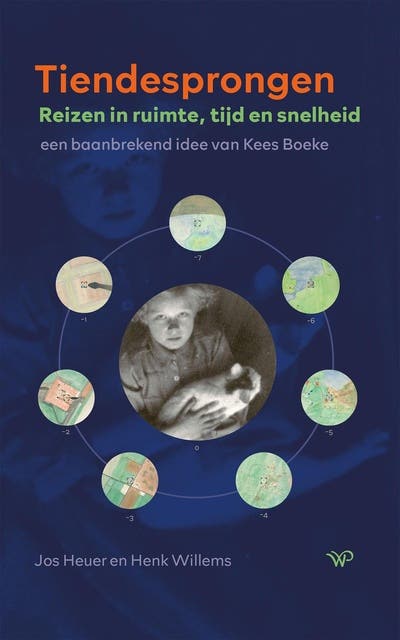 Tiendesprongen: Reizen in ruimte, tijd en snelheid. Een baanbrekend idee van Kees Boeke – omslag van het luisterboek van Henk Willems,Jos Heuer