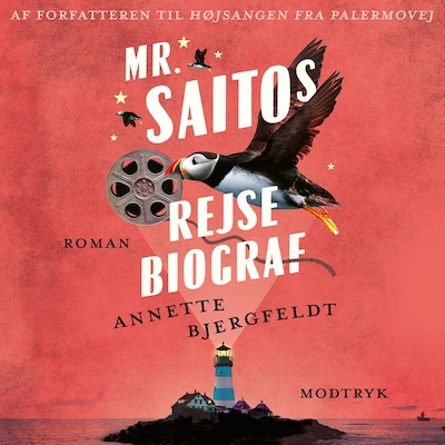 Mr. Saitos Rejsebiograf – omslag til lydbogen af Annette Bjergfeldt