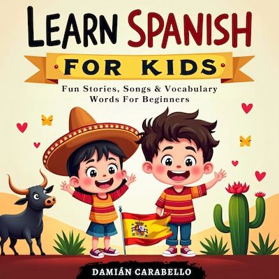 Learn Spanish for Kids. Fun Stories, Songs & Vocabulary Words For Beginners – omslag til lydbogen af Damián Carabello