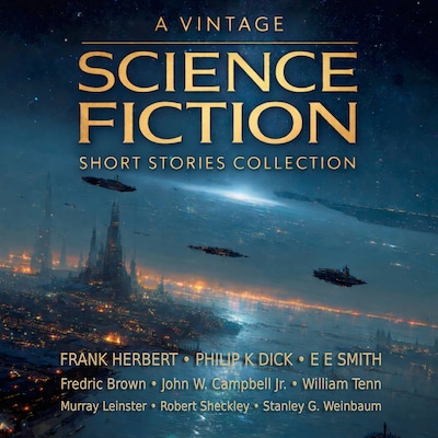A Vintage Science Fiction Short Stories Collection – omslag til lydbogen af Frank Herbert, Philip K. Dick, Fredric Brown