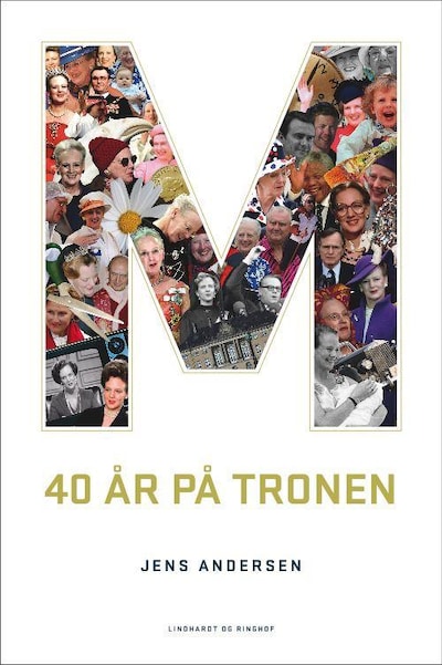 M - 40 år på tronen – omslag til lydbogen af Jens Andersen