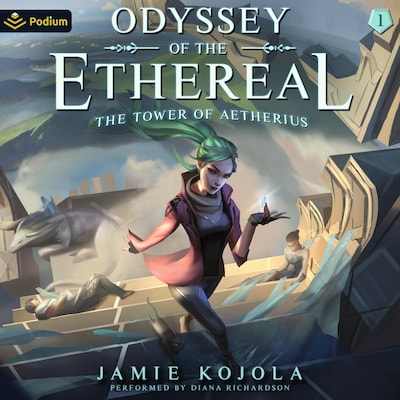 The Tower of Aetherius: A Progression Fantasy – omslag til lydbogen af Jamie Kojola