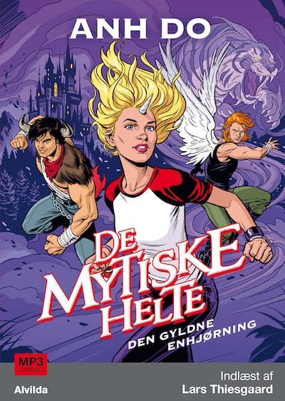 De mytiske helte 1: Den gyldne enhjørning – omslag til lydbogen af Anh Do