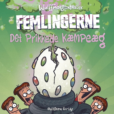 Femlingerne - Det Prikkede Kæmpeæg – omslag til lydbogen af Cathrine Bjørn, Wulffmorgenthaler