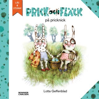 Prick och Fläck på pricknick – omslag till ljudboken av Lotta Geffenblad
