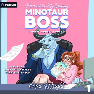 Married to My Grumpy Minotaur Boss – omslag til lydbogen af Ami Wright