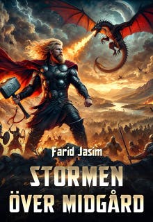 Stormen över Midgård – omslag till ljudboken av Farid Jasim