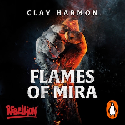 Flames of Mira – omslag til lydbogen af Clay Harmon
