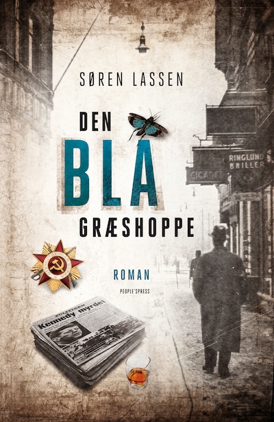 Den blå græshoppe – omslag til lydbogen af Søren Lassen