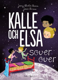 Kalle och Elsa sover över – omslag till ljudboken av Jenny Westin Verona
