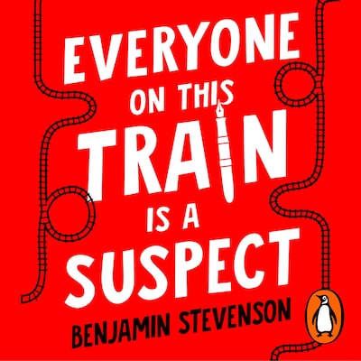 Everyone On This Train Is A Suspect – omslag til lydbogen af Benjamin Stevenson