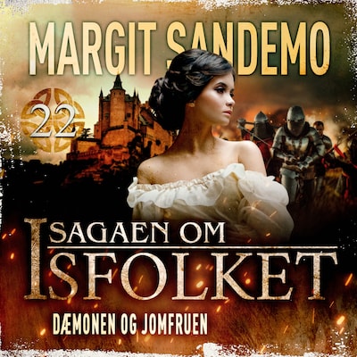 Isfolket 22 - Dæmonen og jomfruen – omslag til lydbogen af Margit Sandemo