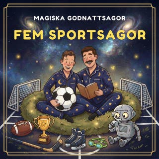 Fem sportsagor – omslag till ljudboken av Magiska Godnattsagor