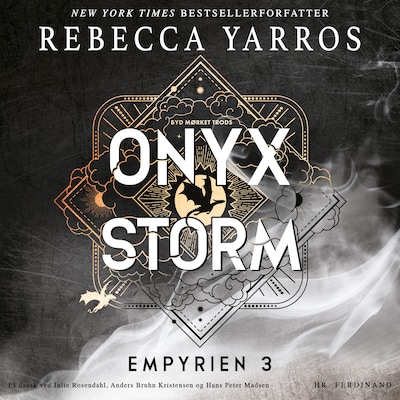 Onyx Storm - Byd mørket trods – omslag til lydbogen af Rebecca Yarros