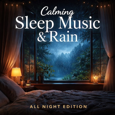 Calming Sleep Music & Rain - All Night Sleep Edition – omslag til lydbogen af mindMAGIXX - All Night Sleep Sounds