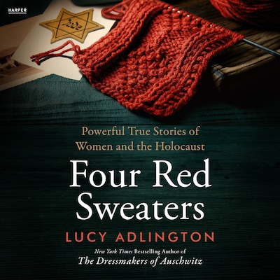 Four Red Sweaters – omslag til lydbogen af Lucy Adlington