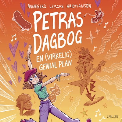 Petras dagbog - en (virkelig) genial plan – omslag til lydbogen af Annegerd Lerche Kristiansen