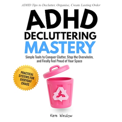 ADHD Decluttering Mastery – omslag til lydbogen af Kate Winslow